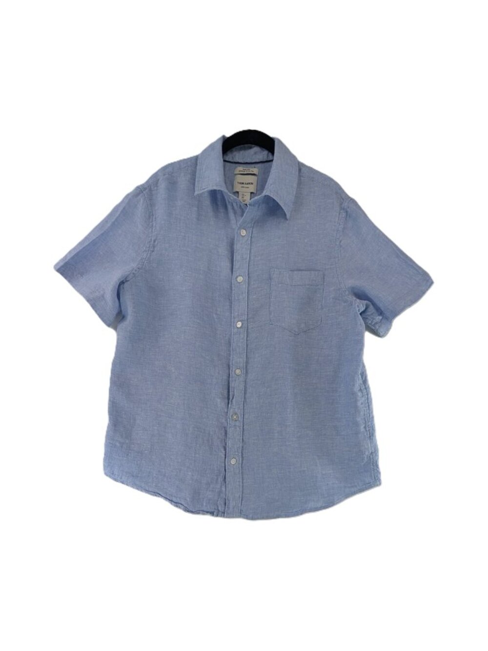 Thom Aaron Linen Shirt Mens Size Large European Flax Short Sleeve Button India
